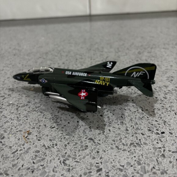 8" Black Air Force SR-71A Blackbird Die Cast Jet Plane Toy Pull Back Action Gift - Picture 5 of 6